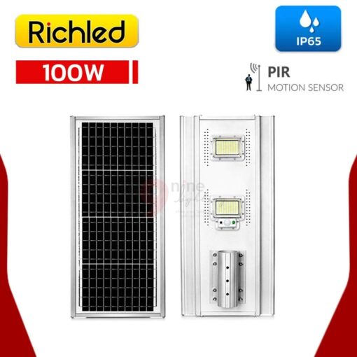 หน้าและหลัง โคมไฟถนนโซล่าเซลล์ LED 100W RICHLED RICH-A200