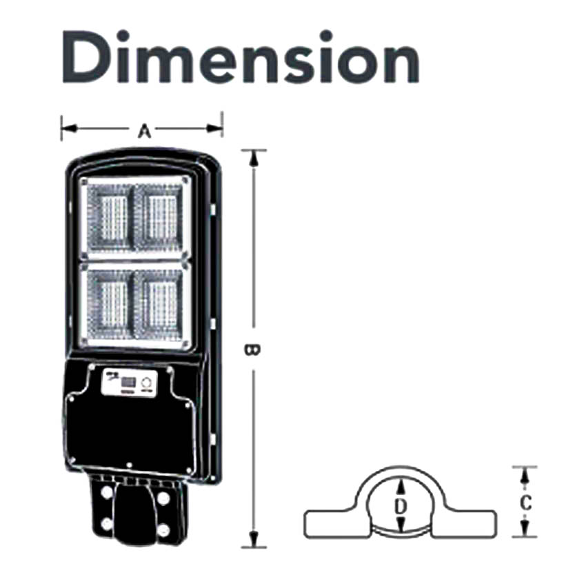 โคมไฟถนนโซล่าเซลล์ LED 120W EVE รุ่น SSL-04 Motion Senser