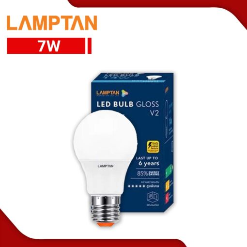 หลอดไฟ LED 7W LAMPTAN BULB GLOSS V2