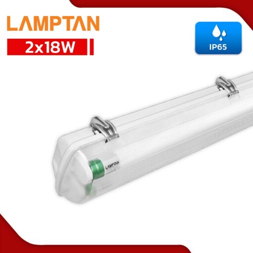 ชุดโคมกันน้ำกันฝุ่น LED 2X18W LAMPTAN TRI-PROOF SET