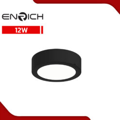 โคมไฟดาวน์ไลท์-LED-หน้ากลม-ENRICH-EASY-O-สีดำ-12W