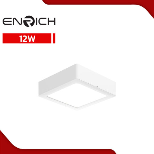 โคมไฟดาวน์ไลท์-LED-หน้าเหลี่ยม-ENRICH-EASY-O-สีขาว-12W